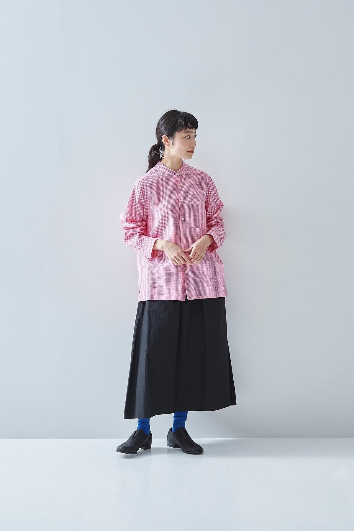 《新品タグ付》アトリエナルセ　リネンミニギンガムチェックブラウス　F 25ss atelier naruse アトリエナルセ リネン ミニギンガムチェック ブラウス