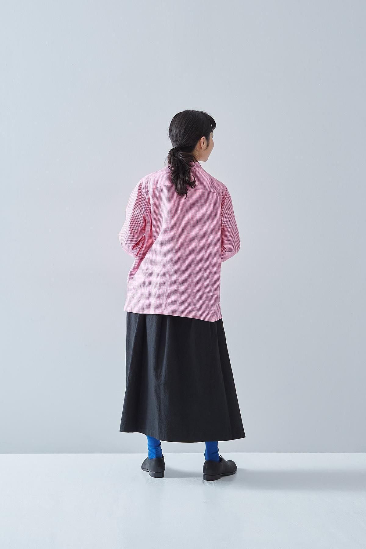 linen mini gingham check blouse - atelier naruse｜Online store｜the an