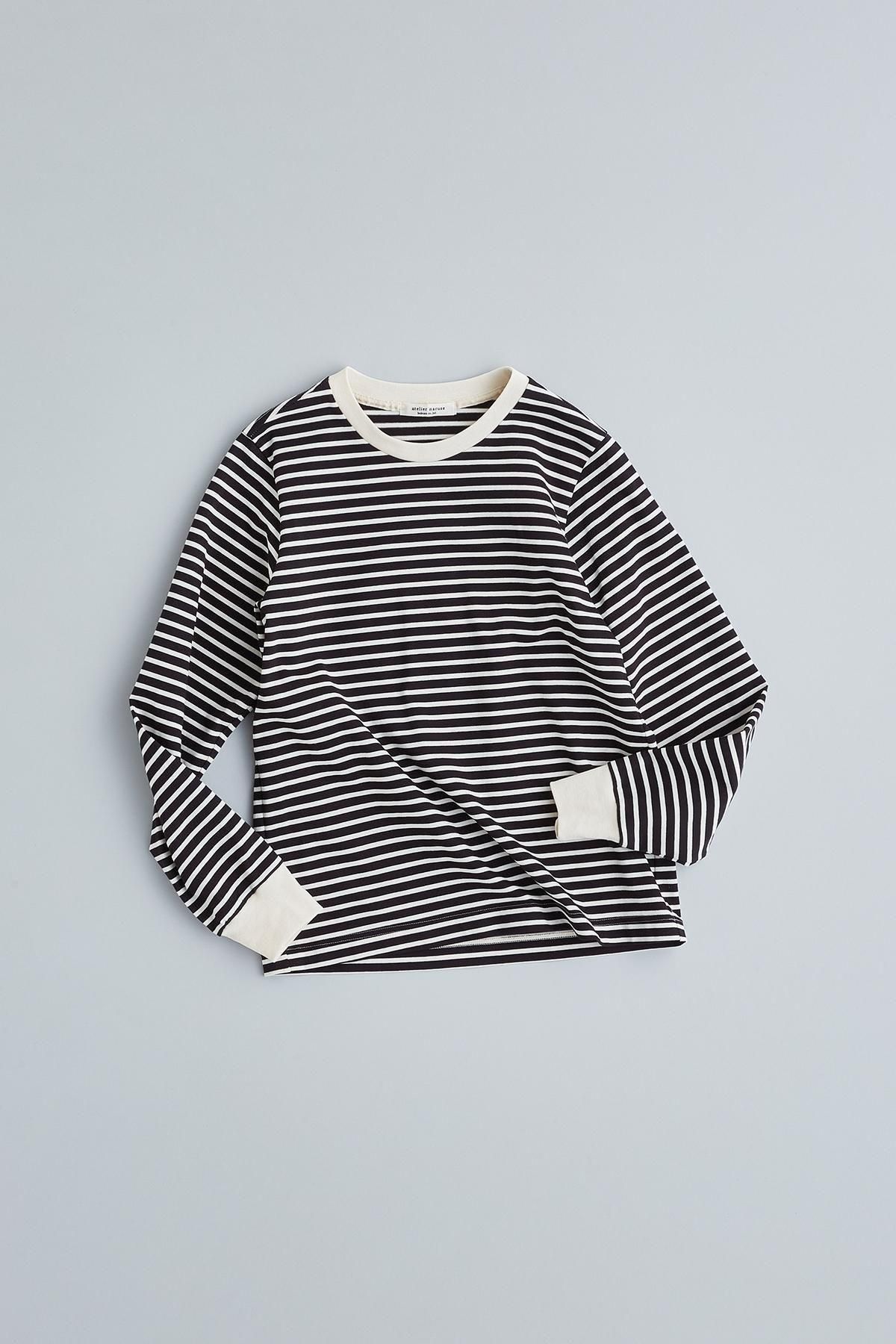 cotton border cut&sewn（long sleeves） - atelier naruse