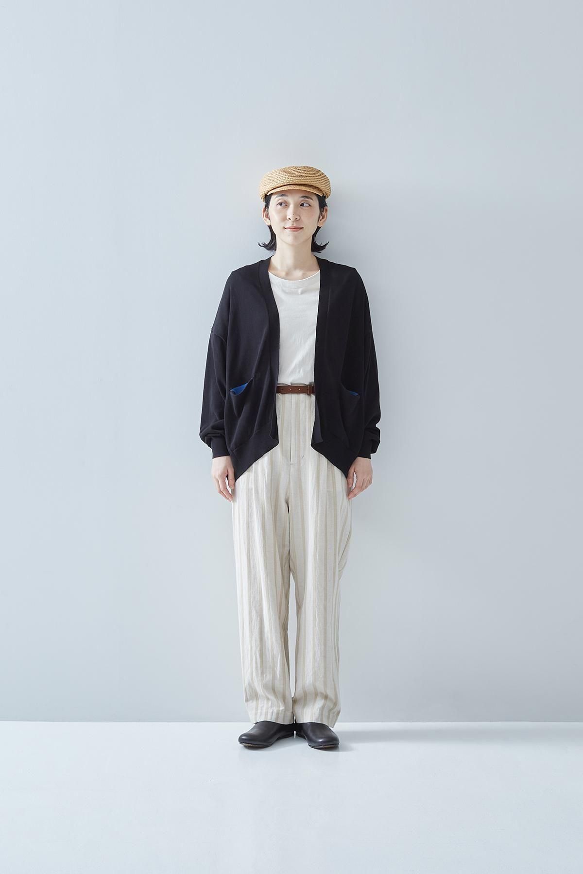 cotton knit cardigan +color pocket - atelier naruse｜Online store