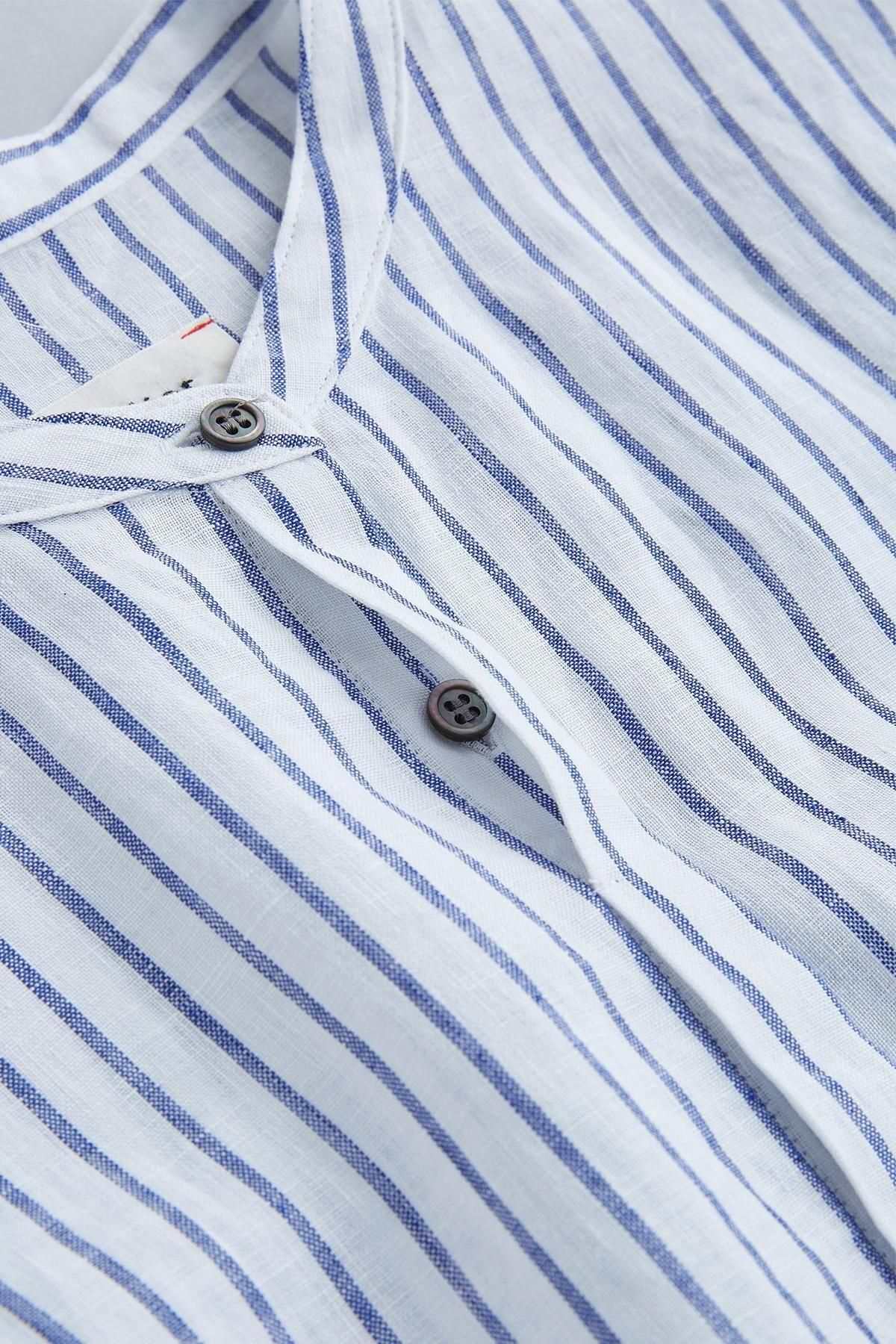 linen shirt one-piece / stripe - atelier naruse｜Online