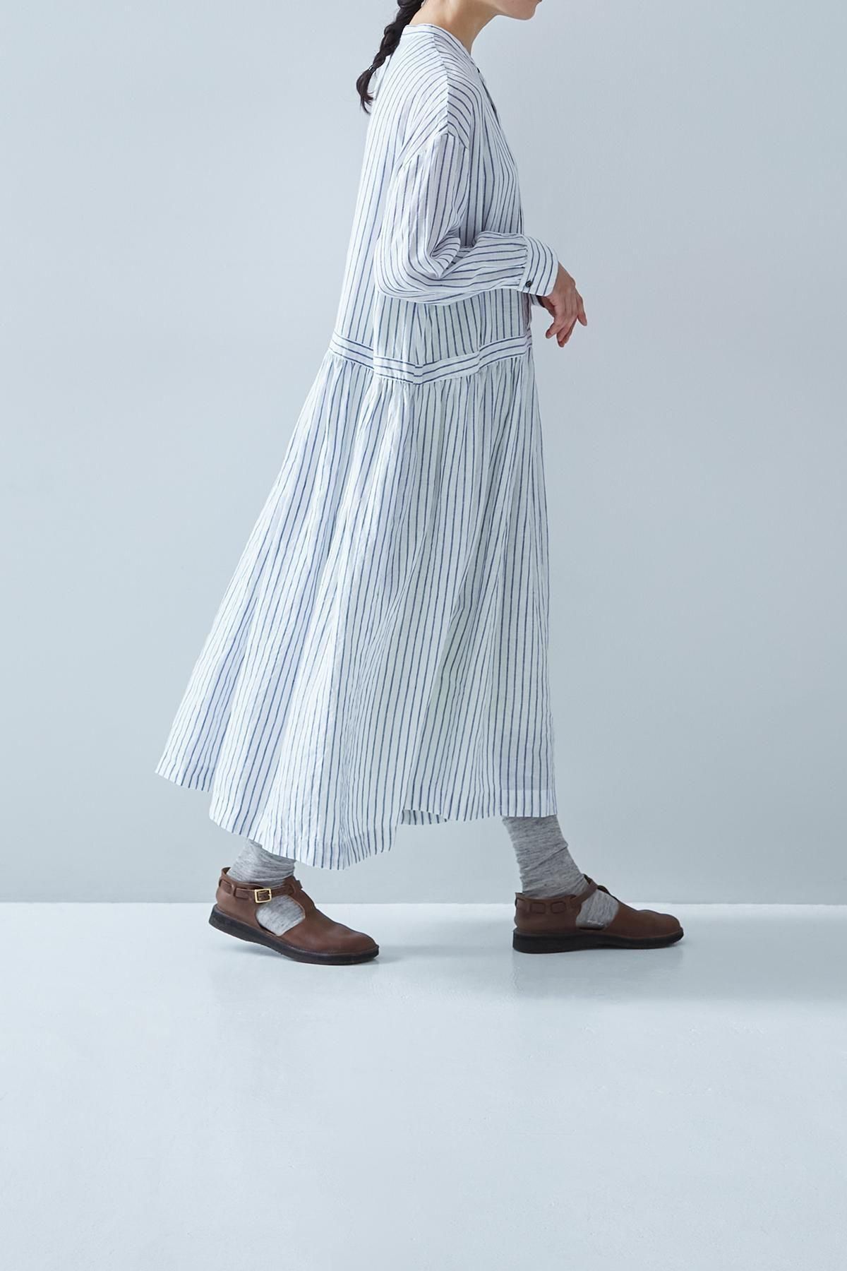 linen shirt one-piece / stripe - atelier naruse｜Online