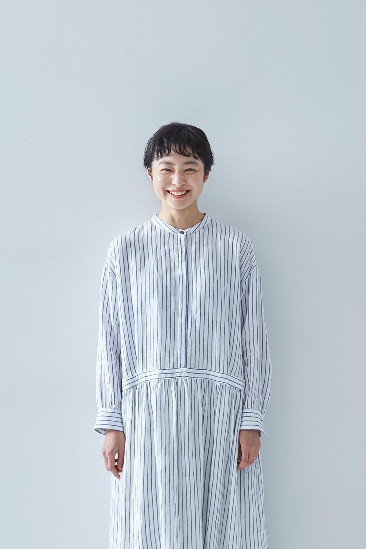 アトリエナルセ　リネンシャツワンピース　stripe linen shirt one piece / stripe - atelier naruse｜Online
