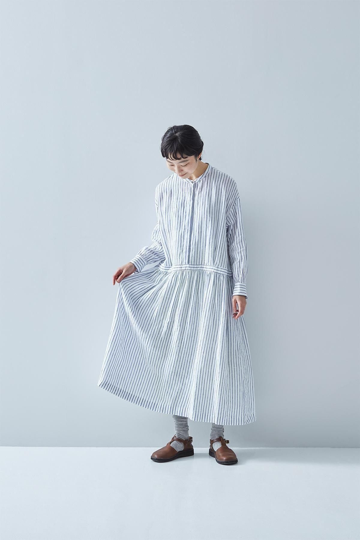 linen shirt one-piece / stripe - atelier naruse｜Online store｜the an