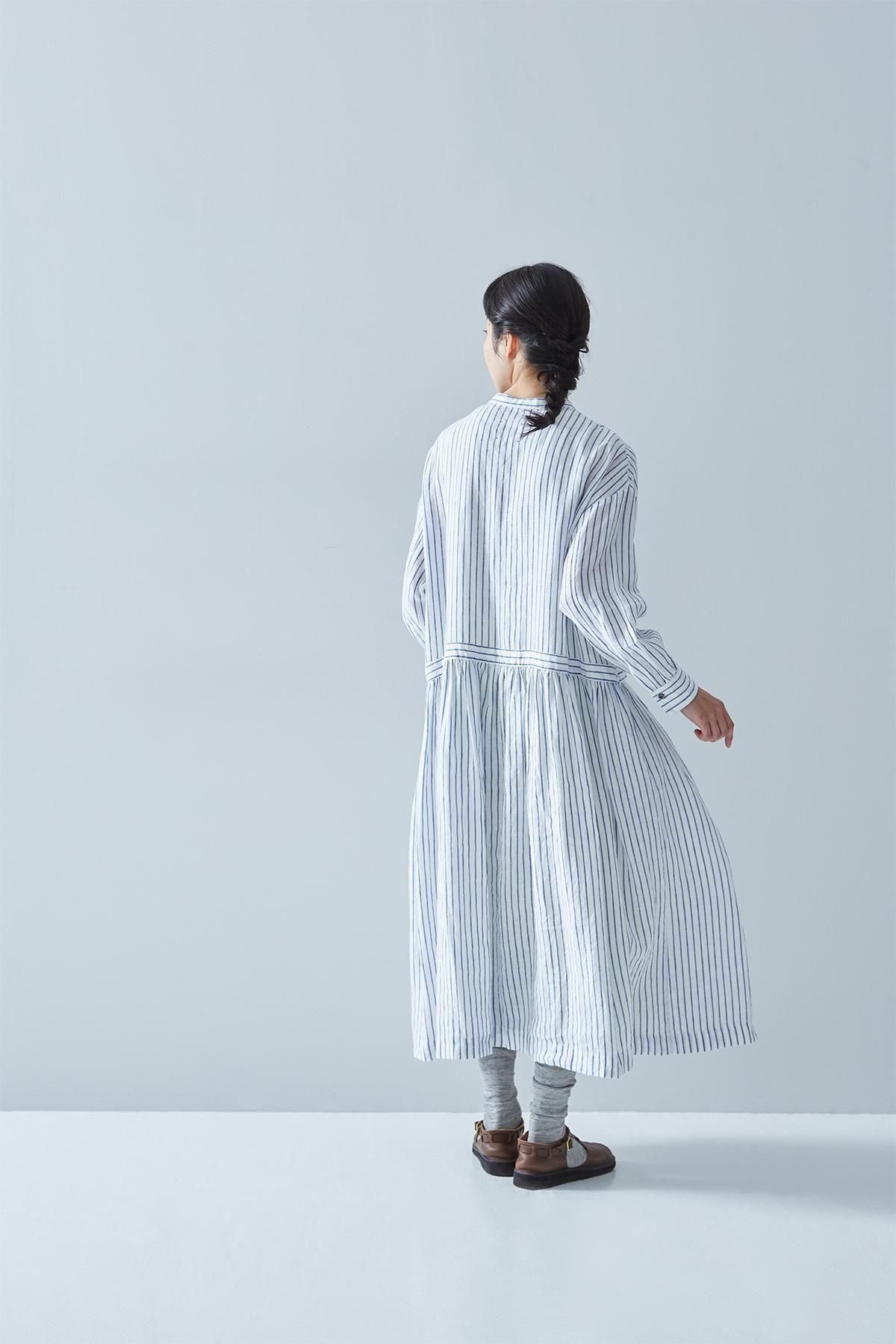 linen shirt one-piece / stripe - atelier naruse｜Online store｜the an