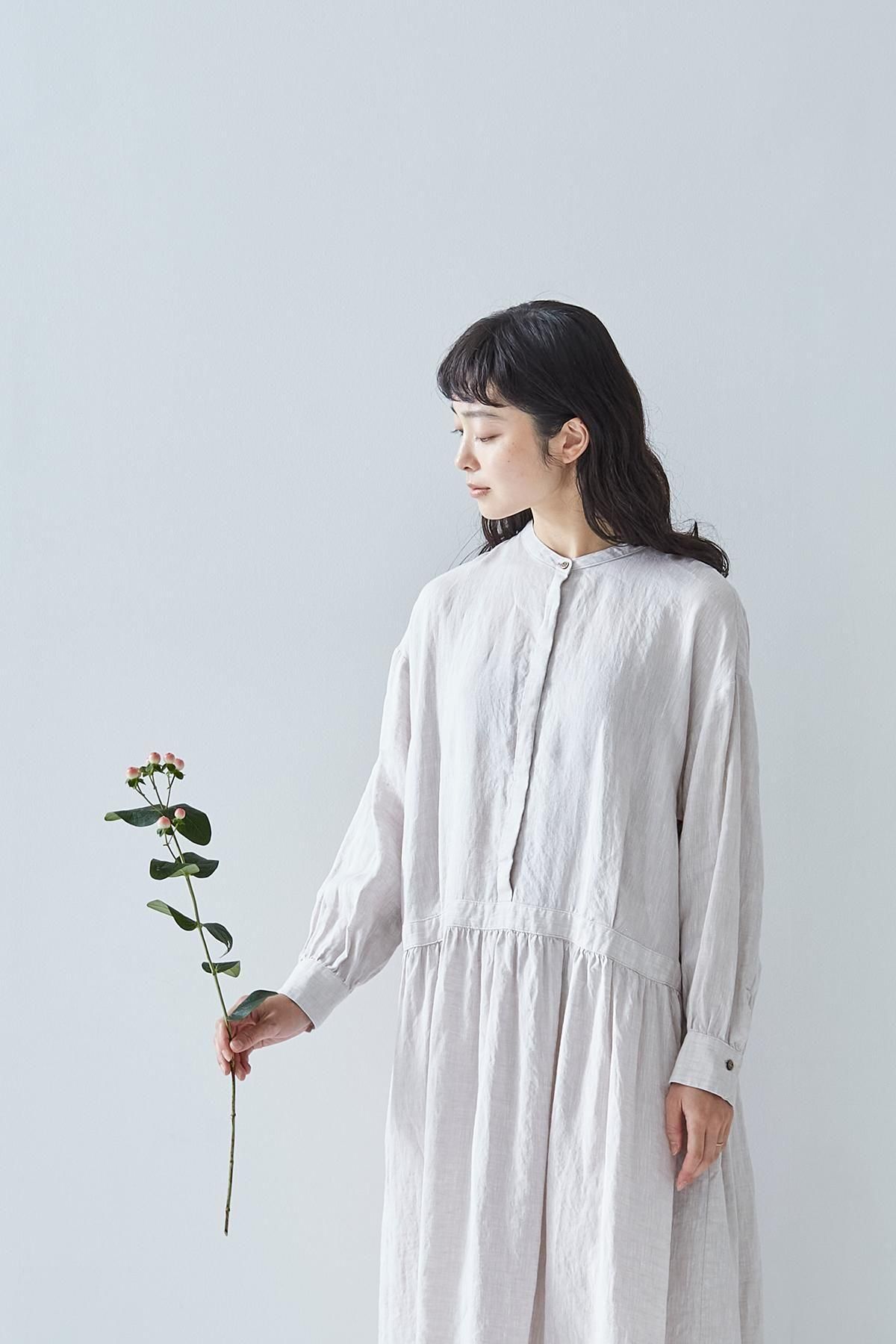 linen shirt one-piece / light beige - atelier naruse｜Online