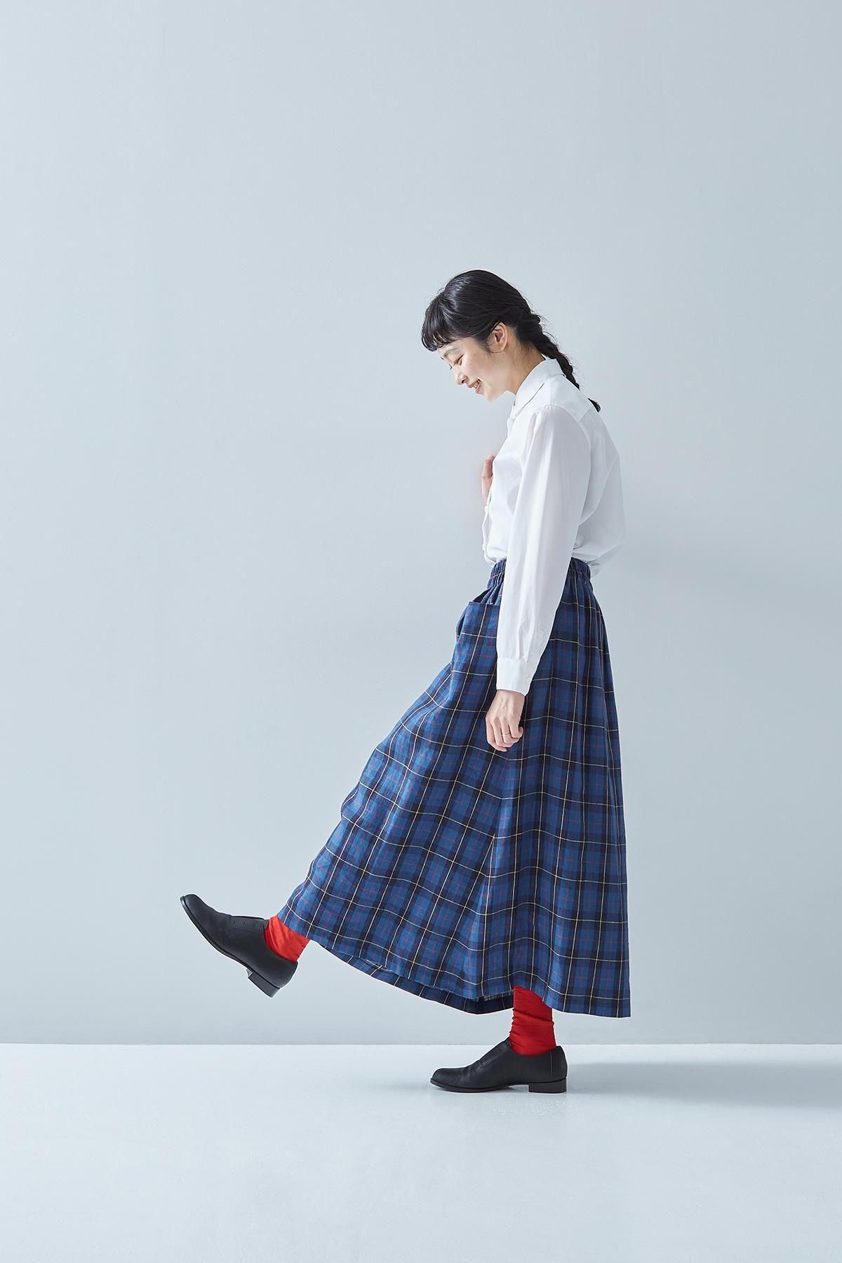 #25206 chai　チベタンスカートオーダー 25206 chai チベタンスカートオーダー linen cut-in pocket skirt
