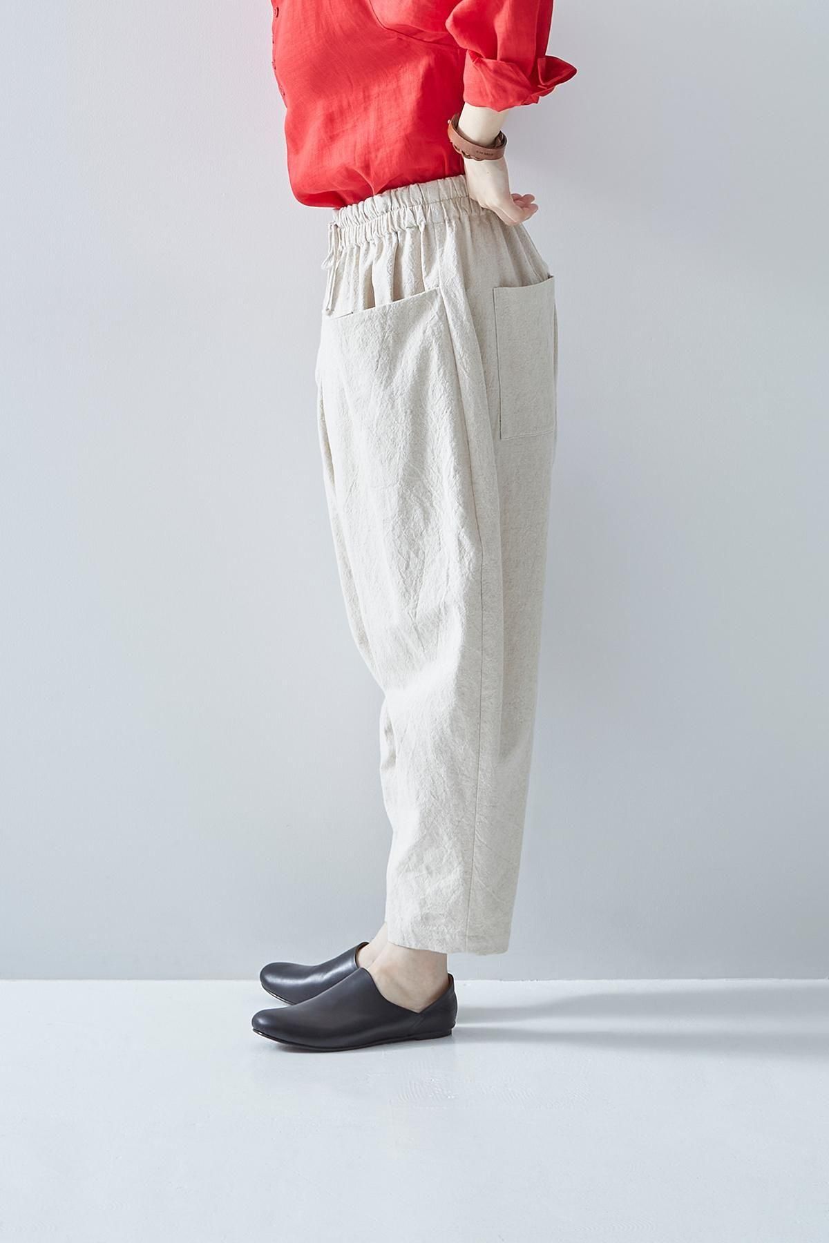 アトリエナルセ　コットンリネンサルエルパンツ(キナリ) atelier naruse | リネンコットンサルエルパンツ(kinari
