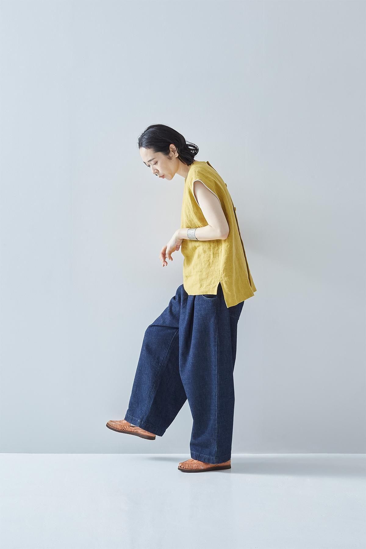 【25SS訳あり試着のみ】アトリエナルセ　コットンデニムタックパンツ　サイズ1 cotton denim tuck pants - atelier naruse｜Online store｜the an