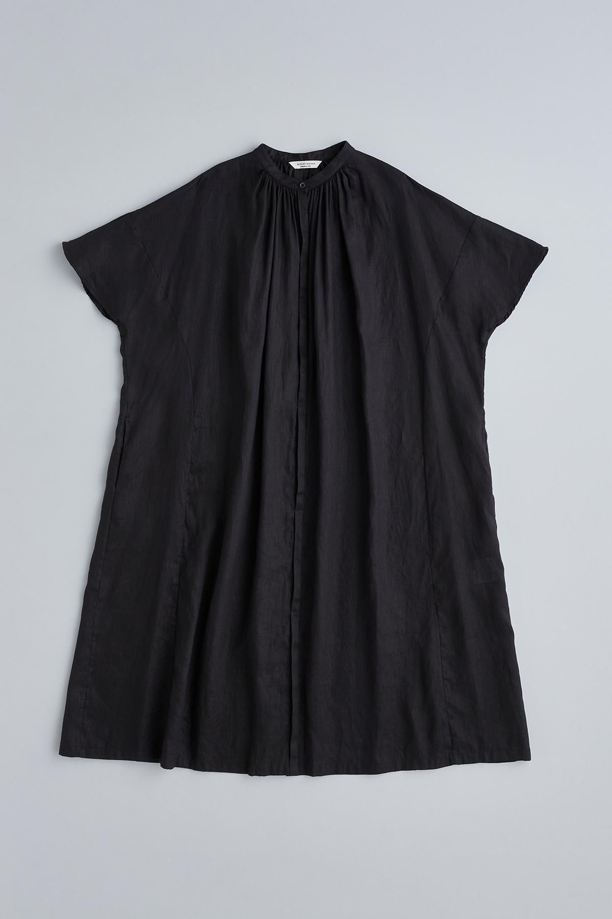 アトリエナルセ　リネンワイドギャザーワンピース linen wide gather one-piece / aqua blue - atelier naruse