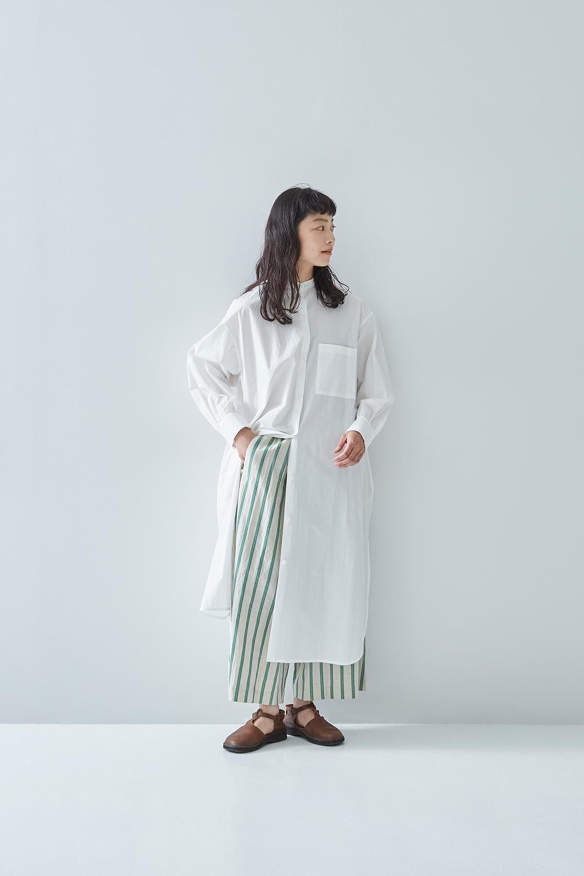 cotton linen gaucho pants ～stripe～ - atelier naruse