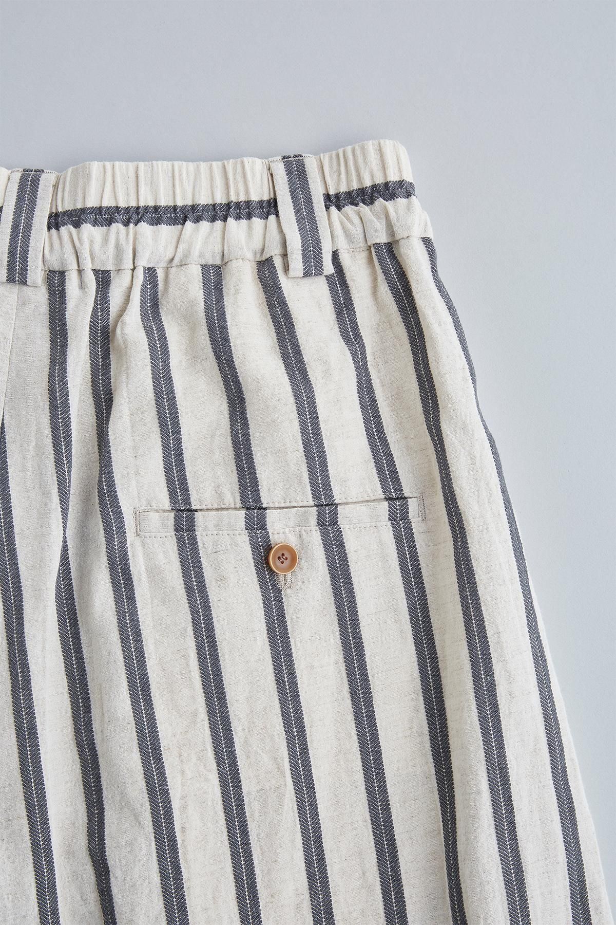 アトリエナルセcotton linen gaucho pants ～stripe cotton linen gaucho pants ～stripe～ - atelier naruse