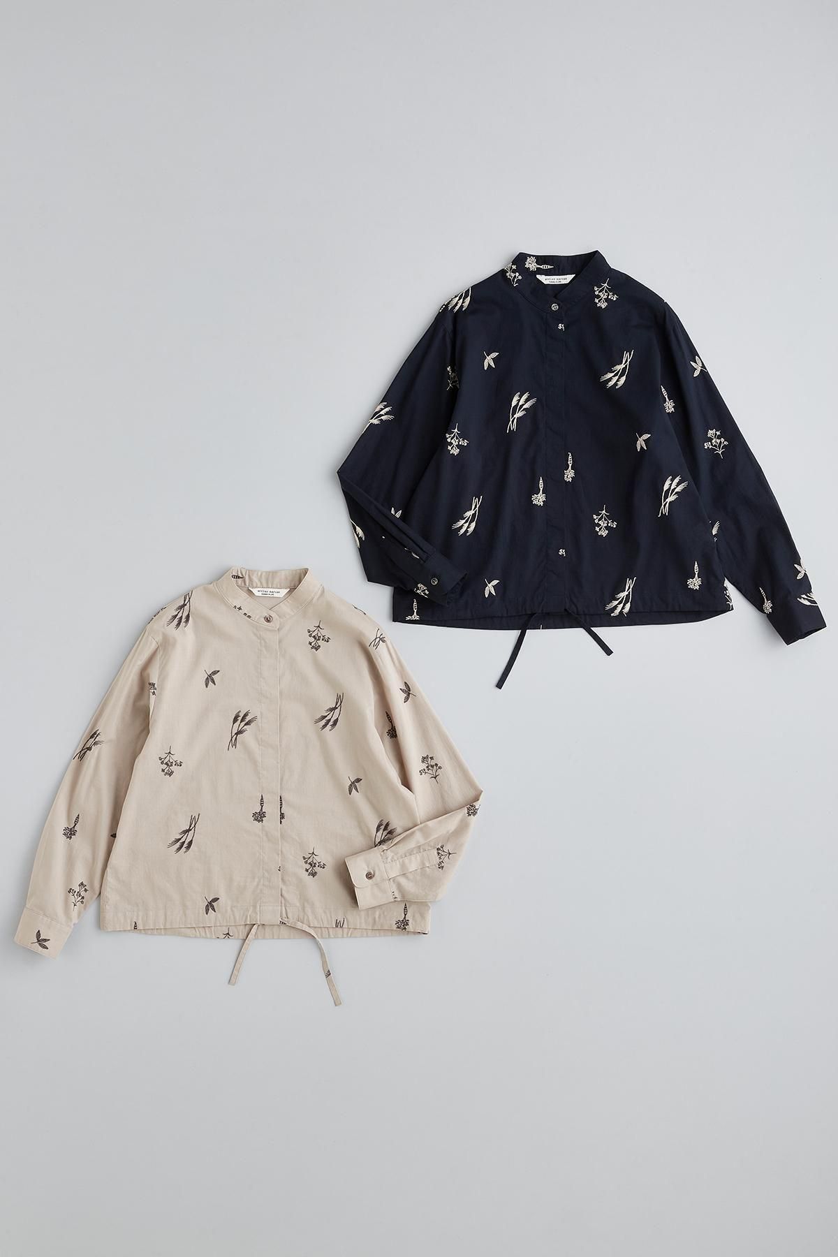cotton winter plants shibori hem blouse