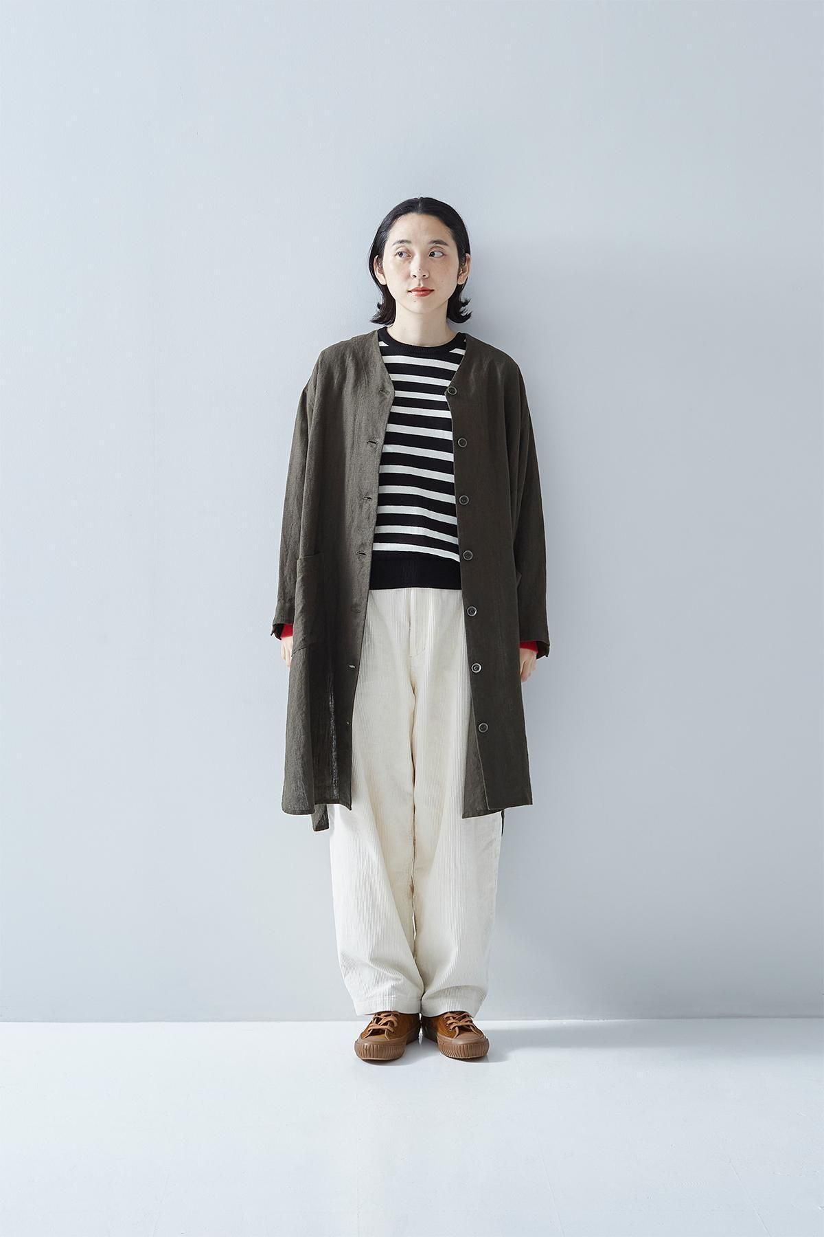 hemp canvas v-neck long shirt - atelier naruse｜Online store｜the an