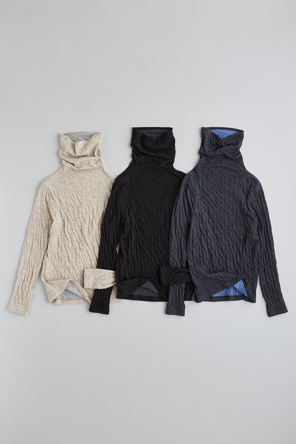 【新品】アトリエナルセ　ウールコットンタートルネックカットソー wool cotton turtle-neck cut&sewn - atelier naruse｜Online store