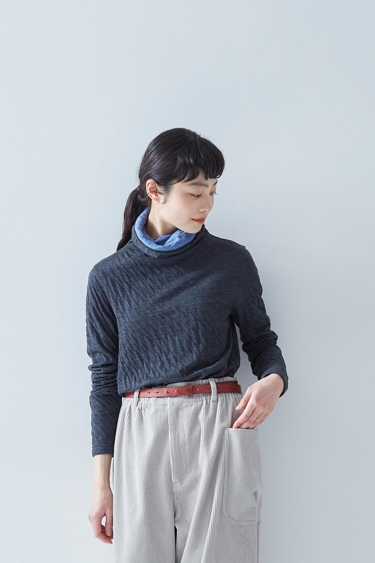 wool cotton turtle-neck cut&sewn - atelier naruse｜Online store