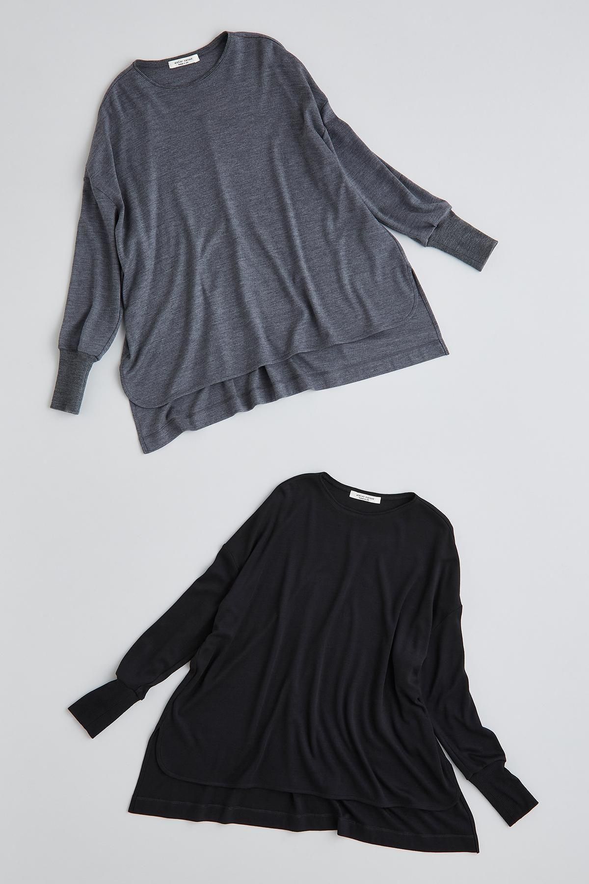 wool knit cut&sewn + rib