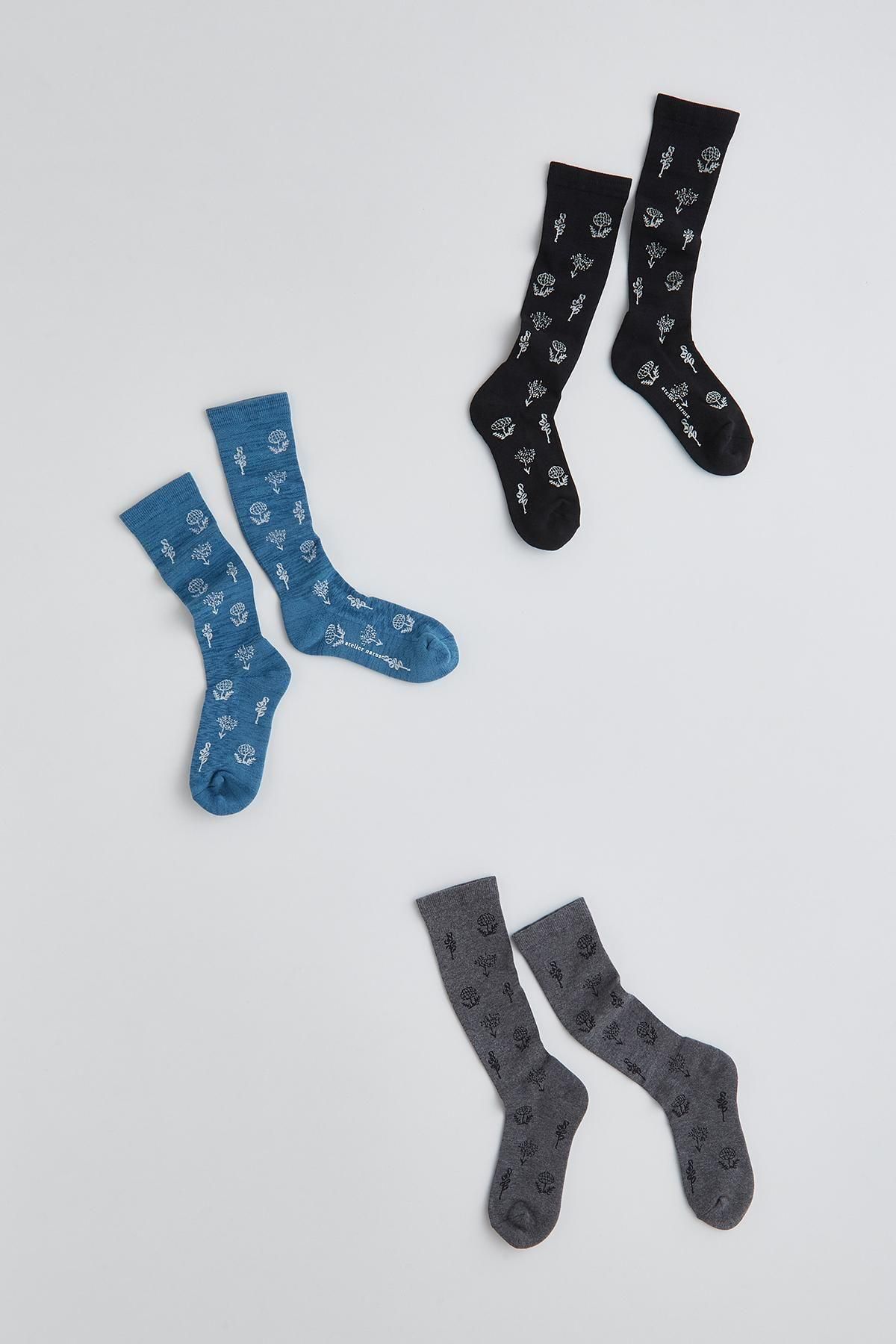 cotton wool monotone flower compression socks