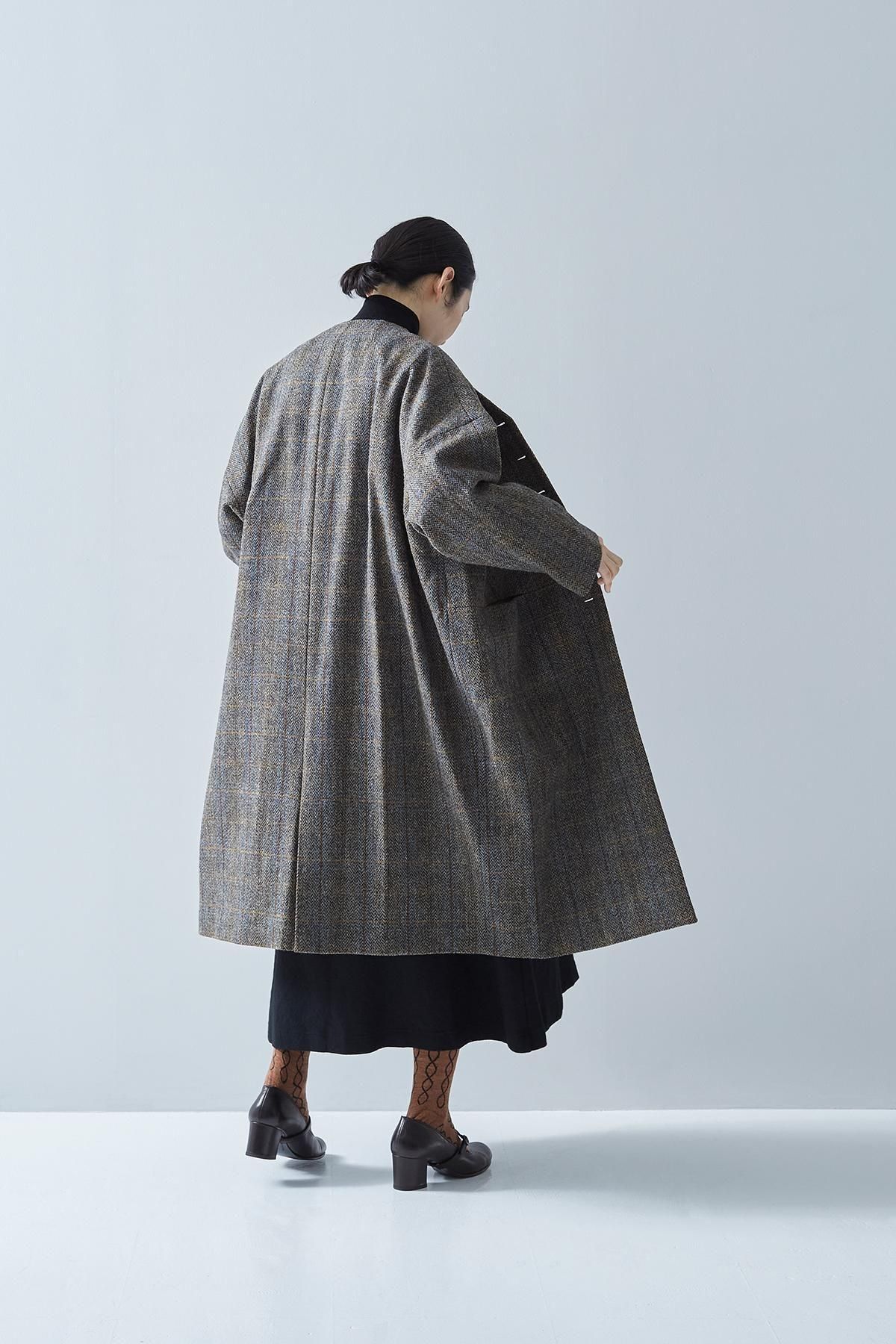 Harris Tweed wool cocoon coat - atelier naruse｜Online store｜the an
