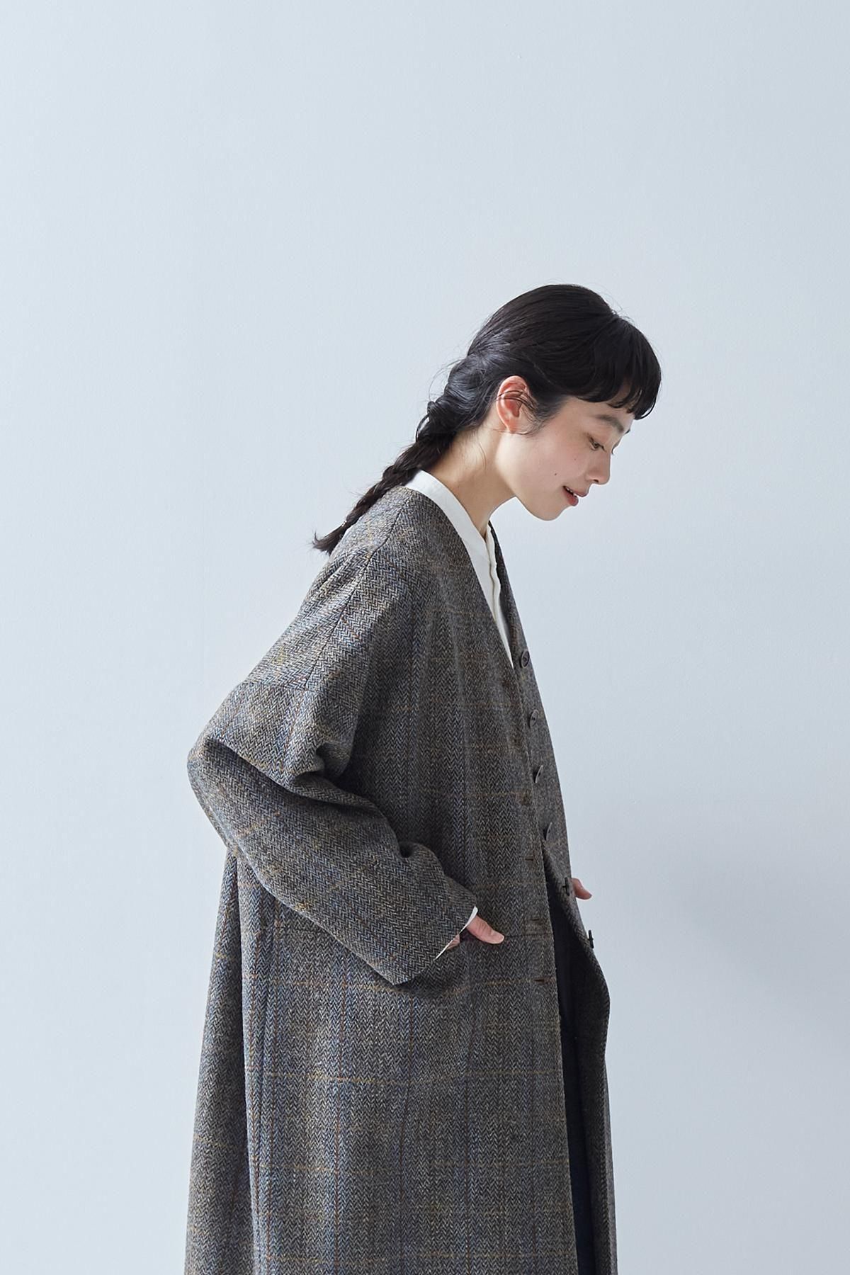 Harris Tweed wool cocoon coat - atelier naruse｜Online store｜the an