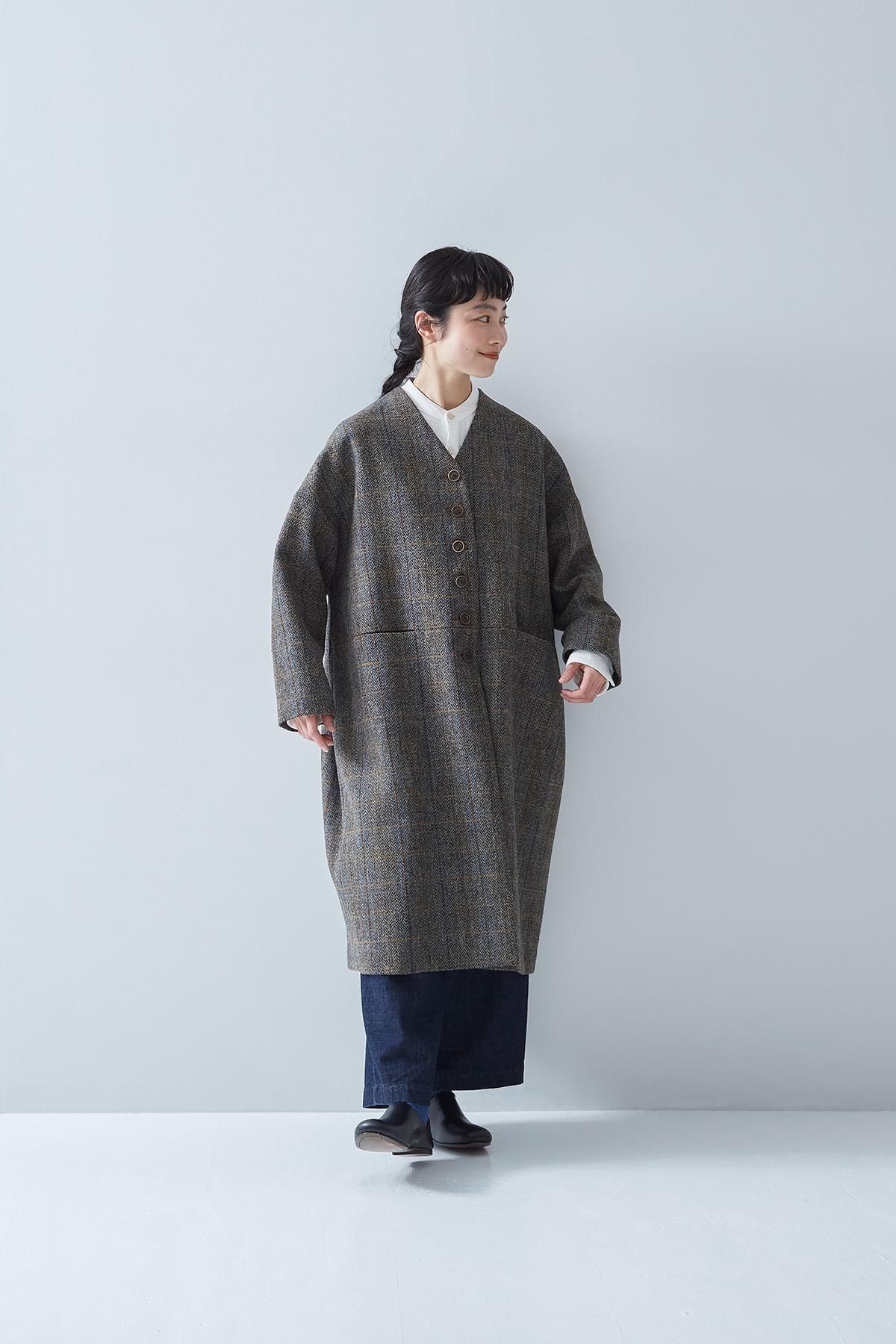 Harris Tweed wool cocoon coat - atelier naruse｜Online store｜the an