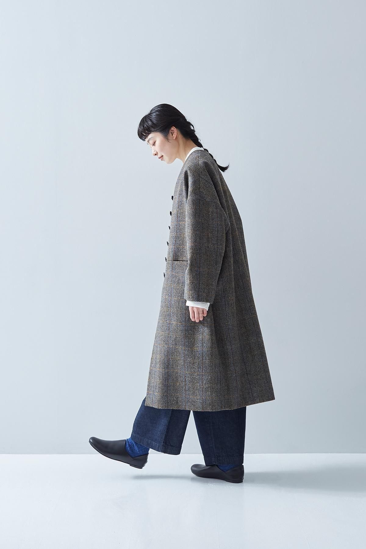 Harris Tweed wool cocoon coat - atelier naruse｜Online store｜the an