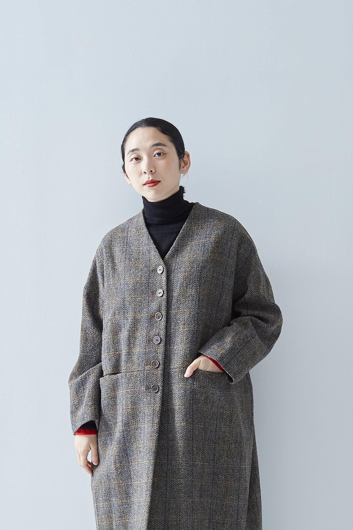 Harris Tweed wool cocoon coat - atelier naruse｜Online store｜the an