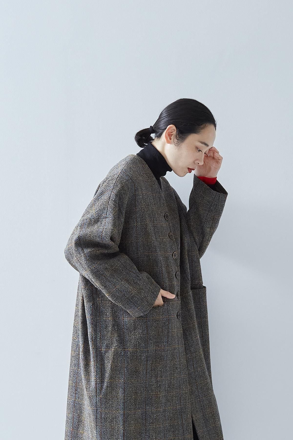 Harris Tweed wool cocoon coat - atelier naruse｜Online store｜the an