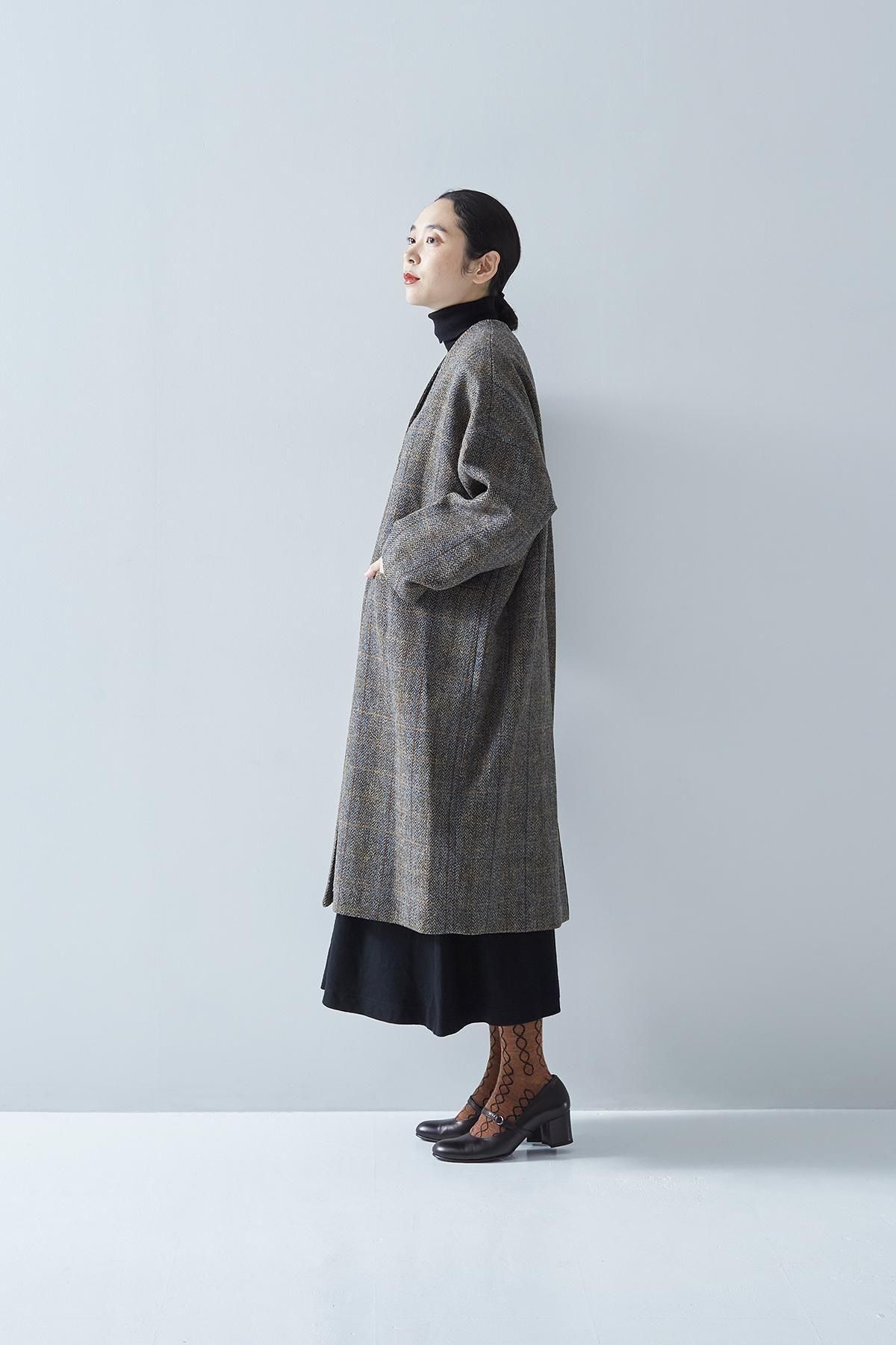 Harris Tweed wool cocoon coat - atelier naruse｜Online store｜the an