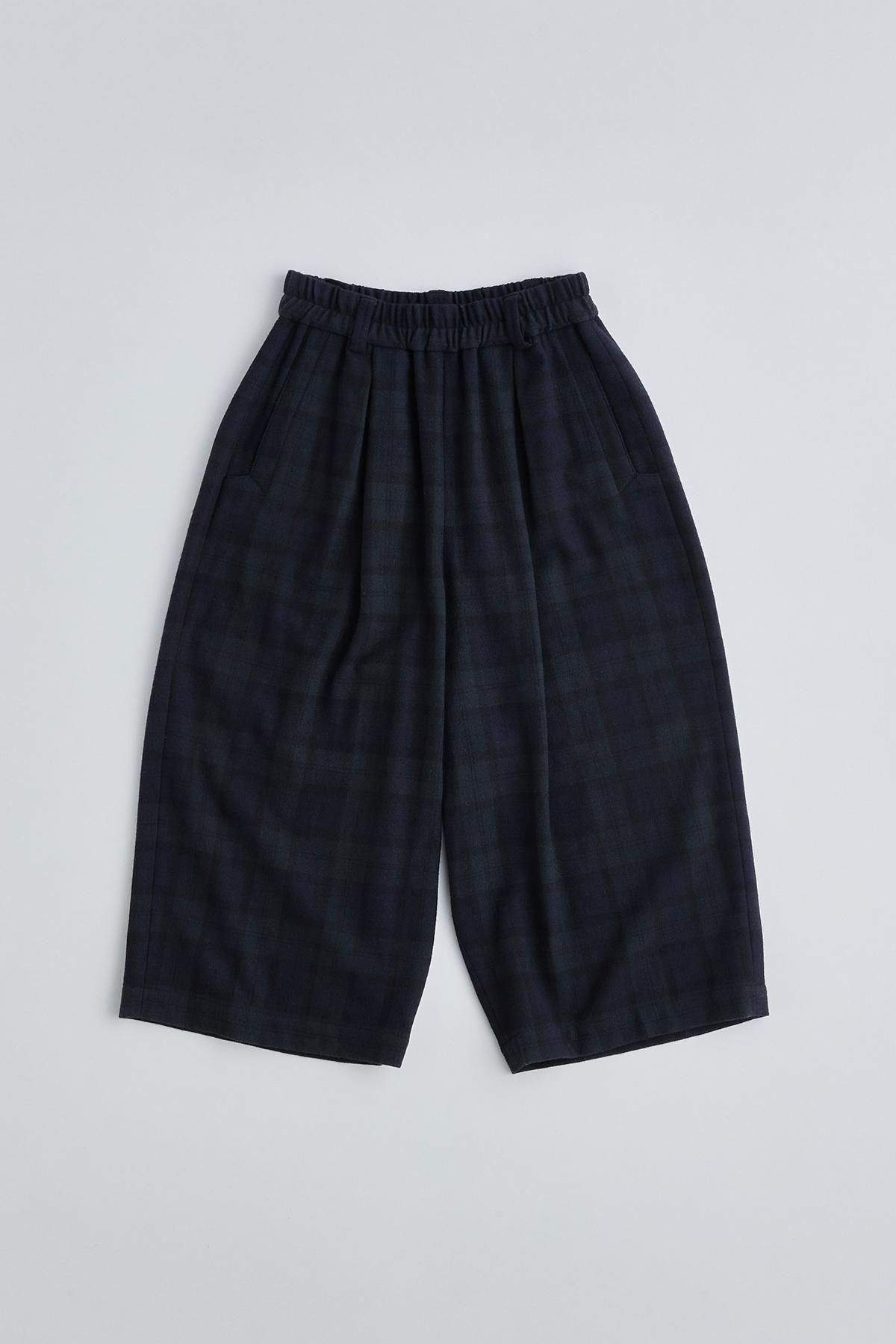 wool flannel gaucho pants / black watch