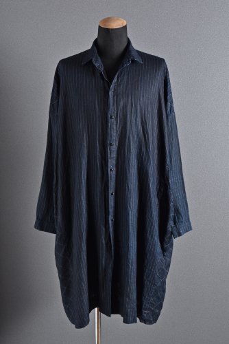 _vaital oversize long shirt / indigo dye & sumi coating  1 INDIGO