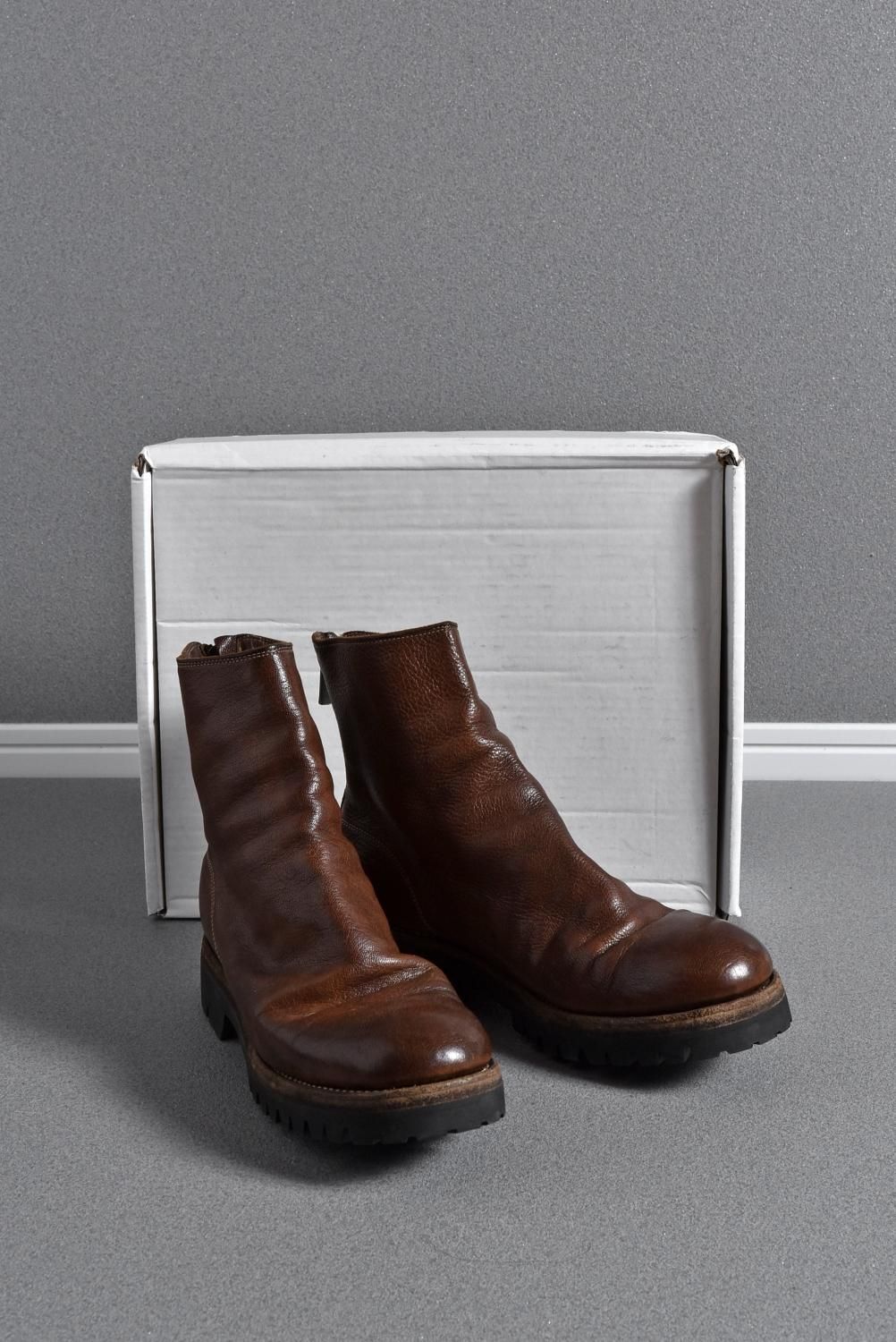 美品 18AW GUIDI GOAT FULL GRAIN LEATHER バックジップブーツ 796V 42