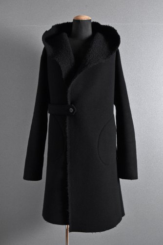 新品 20AW FORME D´EXPRESSION LOOM別注  Hooded Robe Coat L BLACK