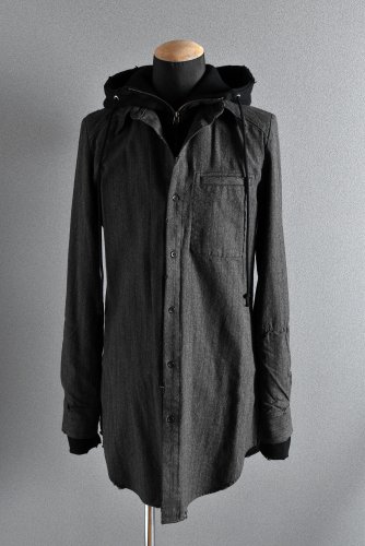 美品 19AW  N/07 Combined Shirt-Jacket 42 BLACK エヌゼロナナ