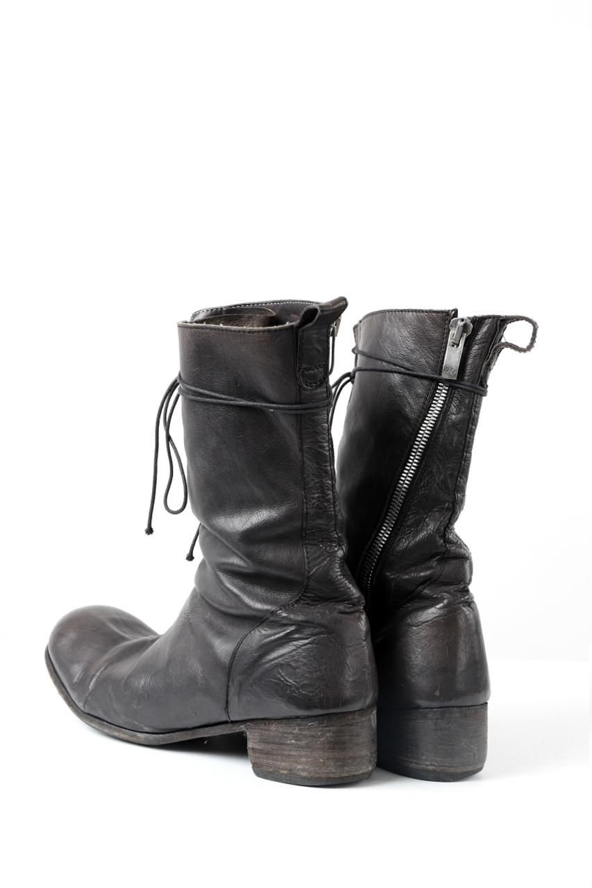 稀少 N/07 CALFSKIN TUMBLER DYE BOOTS 44(43) BLACK エヌゼロナナ