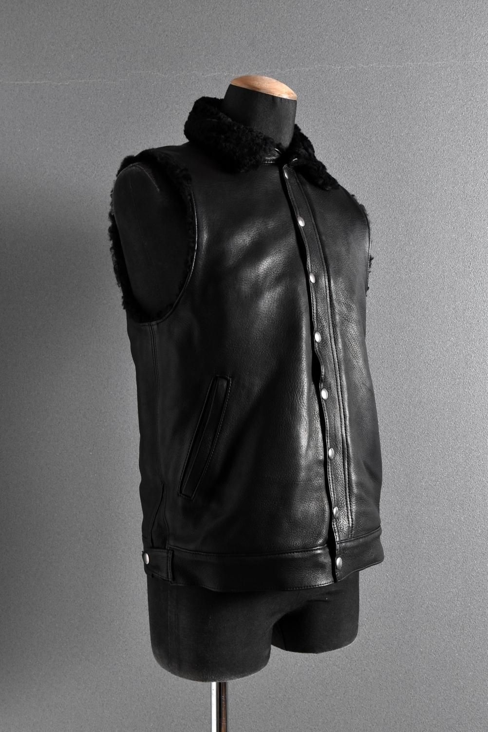 美品 13AW Far Eastern Enthusiast C.M.M Leather Boa Vest “THE CHIEF