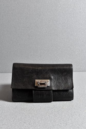 incarnation HORSE BUTT LEATHER CLUTCH WALLET BLACK