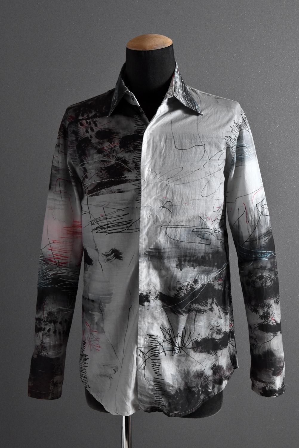 18SS nude:masahiko maruyama DISTORTION3 ART/GRAPHIC PRINTED SHIRT