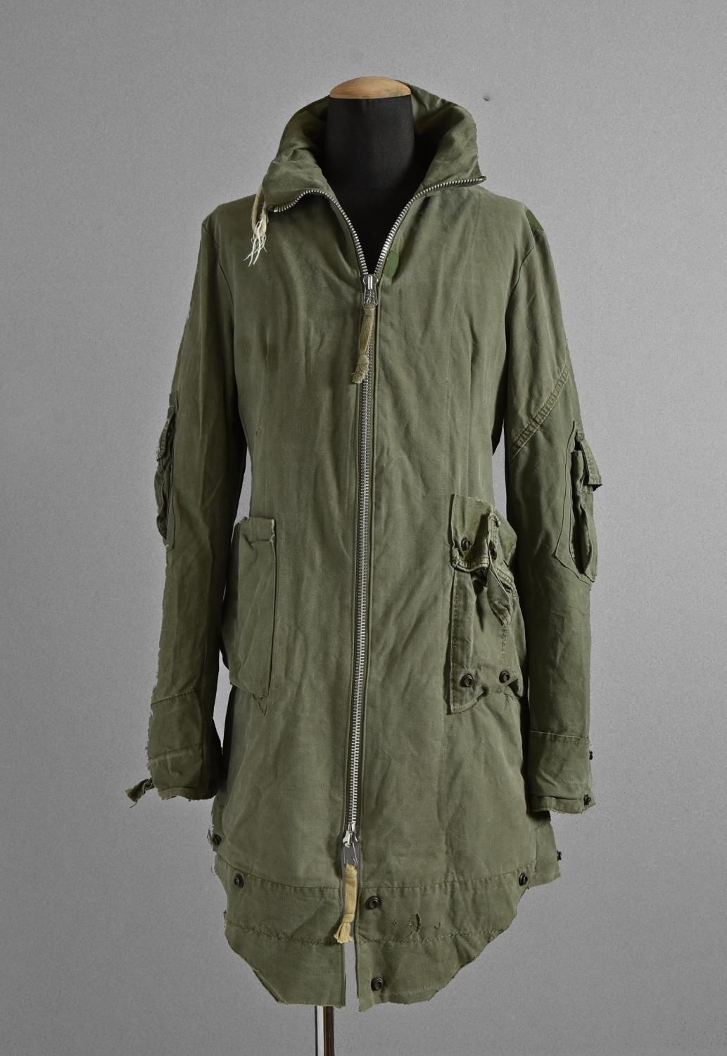 新品 GREG LAUREN ”The Zip Neck Batman” Long Coat (Army Green) size