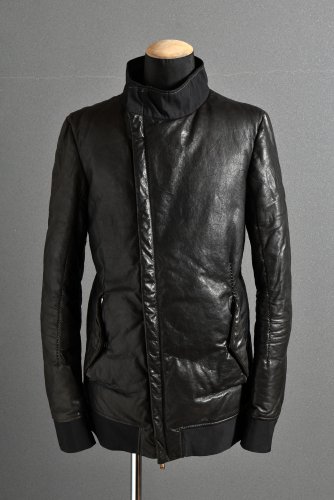  incarnation 20AW SHEEP LEATHER BIAS RIB DOWN BLOUSON / OVER LOCKED size S BLACK