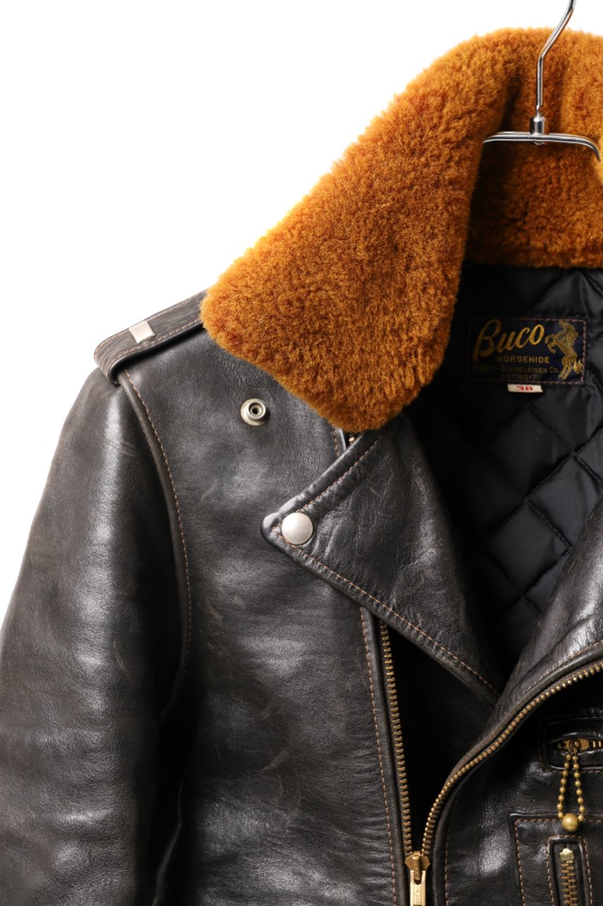 THE REAL McCOY'S BUCO J-24L HORSEHIDE LEATHER JACKET col.black
