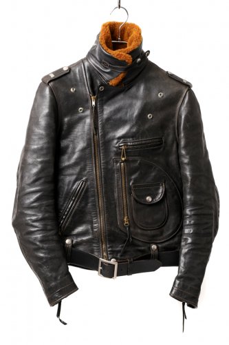 THE REAL McCOY'S BUCO J-24L HORSEHIDE LEATHER JACKET col.black size.38R