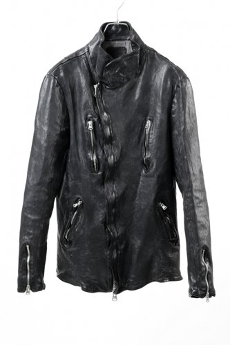 BACKLASH xx incarnation DOUBLE BREASTED ZIPPER BLOUSON JAPAN CALF LEATHER OBJECT DYED col.BK size.M