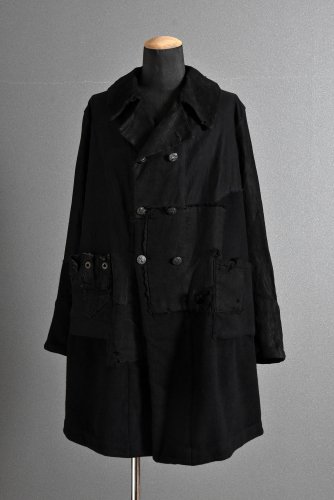 GREG LAUREN  Black Duffle / Cashmere DB Artist Coat / size 1 (BLACK) å