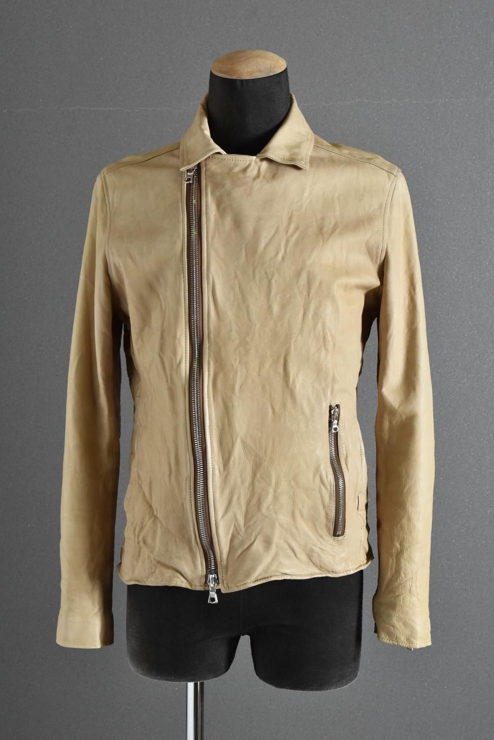 希少 ALLSAINTS ライダース レザー 切替 うるさく ジャケット