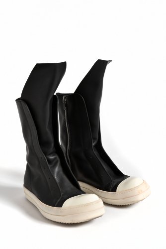 RICK OWENS 15AW LEATHER SNEAKER BOOTS / size 42 (27cm) BLACK ブーツ
