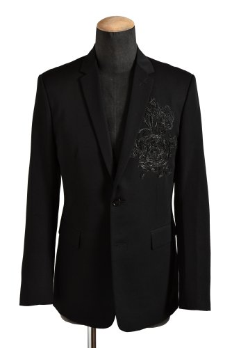 Dior HOMME 18SS 美品 ローズエンブロイダリー  2B テーラードジャケット / size 46 (BLACK) 863C205W0763 国内正規品