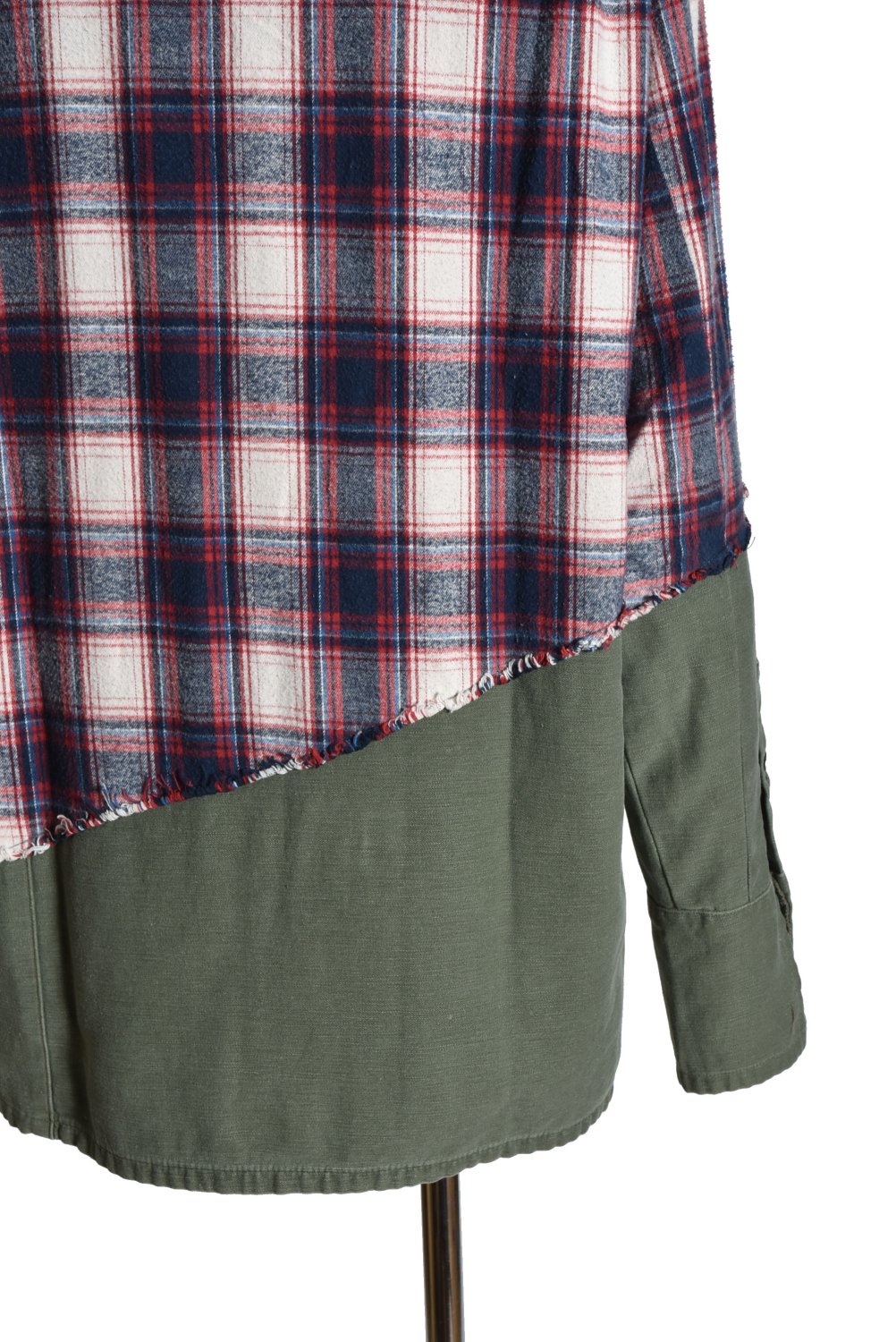 GREG LAUREN / 新品 ”50/50 RED PLAID ARMY STUDIO SHIRTS