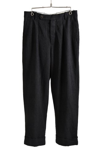 新品 forme d'expression 20AW Tucked & Cuffed Trousers / size 46 (Off Black) フォルメデエクスプレッション