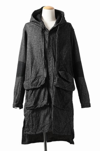 ARTEFACTHOODED WORK COAT / Sumi Bincho Stripe/SIZE3